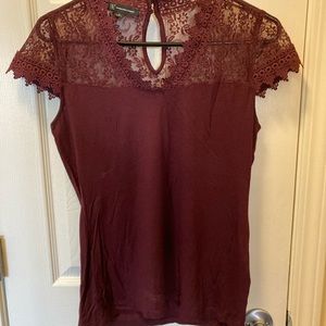 Maroon top